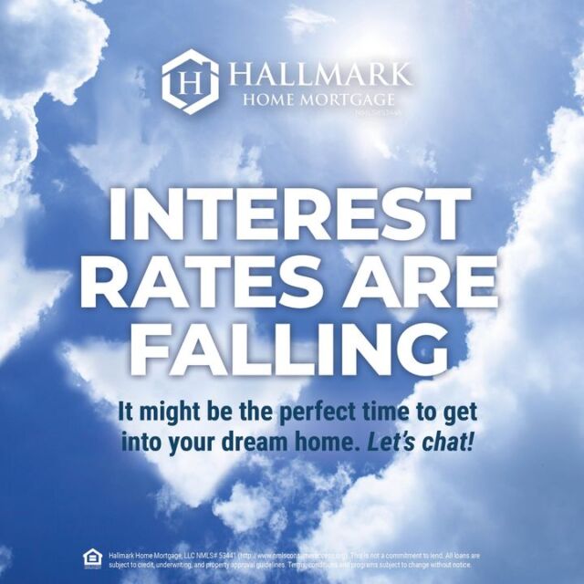 Falling interest rates could open the door to your dream home sooner than you expected. If you've been waiting for the right time to enter the market, this could be it. Contact us today to learn more. https://www.hallmarkhomemortgage.com/meet-our-team/ #HHM #YourCommunityLender