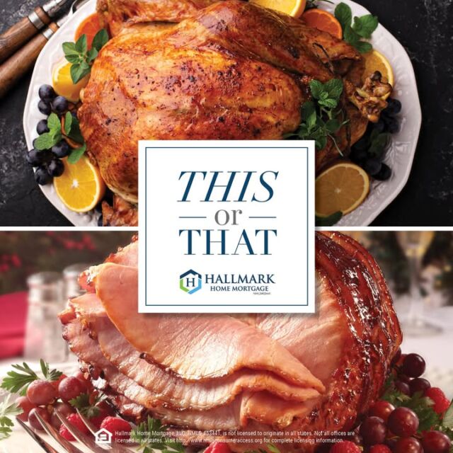 It’s the ultimate holiday showdown! 🦃 vs. 🍖—Which one takes the spotlight at your Christmas feast? Let us know your favorite! #HHM #YourCommunityLender #HallmarkHomeMortgage #eHome #hhmtv #HomeMortgage #Mortgage  #MortgageLender